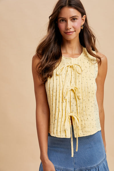 Maria Front Tie Pintuck Blouse