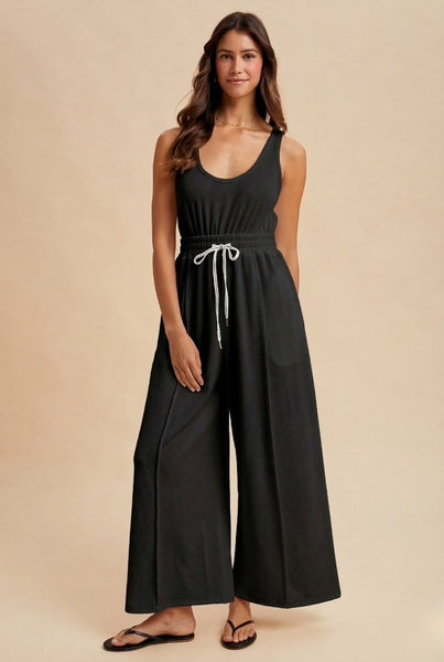 Katie Textured Knit Tank Jumpsuit