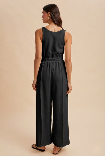 Katie Textured Knit Tank Jumpsuit