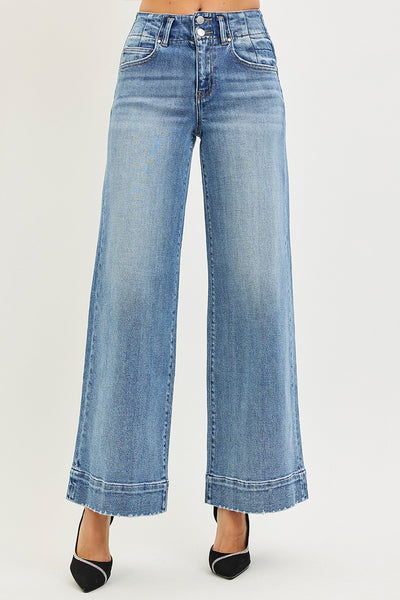Eden Wide Leg Seam Detailed Jeans