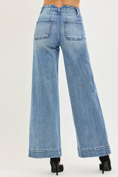 Eden Wide Leg Seam Detailed Jeans