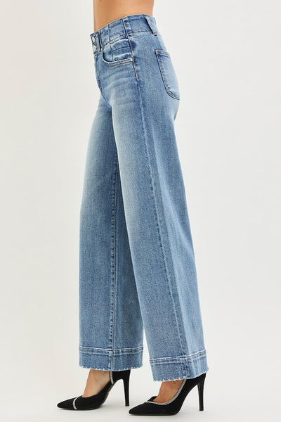 Eden Wide Leg Seam Detailed Jeans