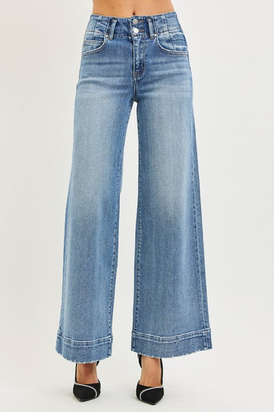 Eden Wide Leg Seam Detailed Jeans