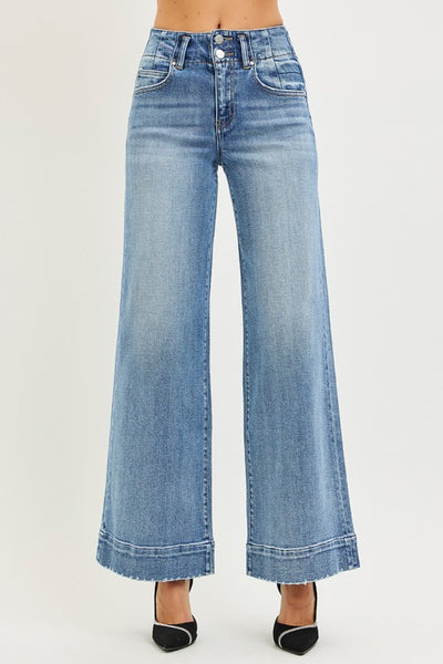 Eden Wide Leg Seam Detailed Jeans