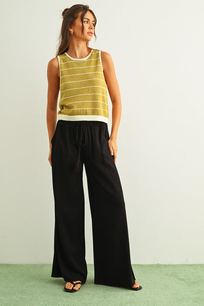 Claudia Cotton Linen Tassel Pants