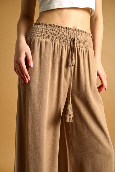 Claudia Cotton Linen Tassel Pants