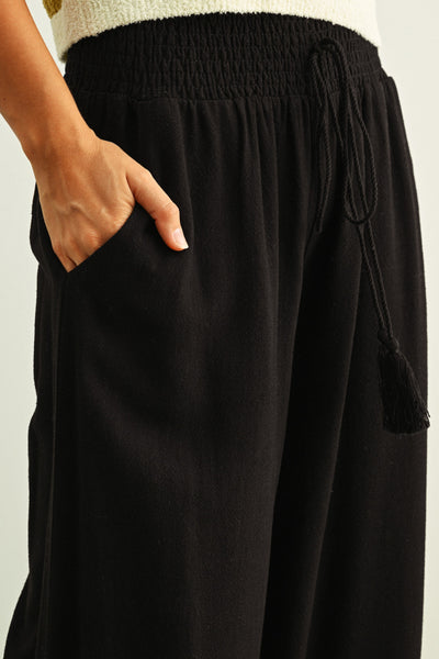 Claudia Cotton Linen Tassel Pants