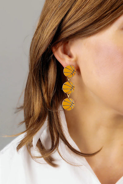 Basketball Triple Drop Earrings