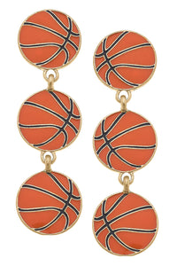 Basketball Triple Drop Earrings