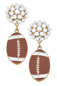 Football Pearl Cluster Earrings