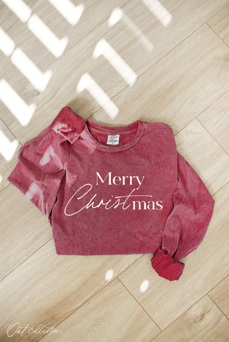 MERRY CHRISTMAS Red Long Sleeve