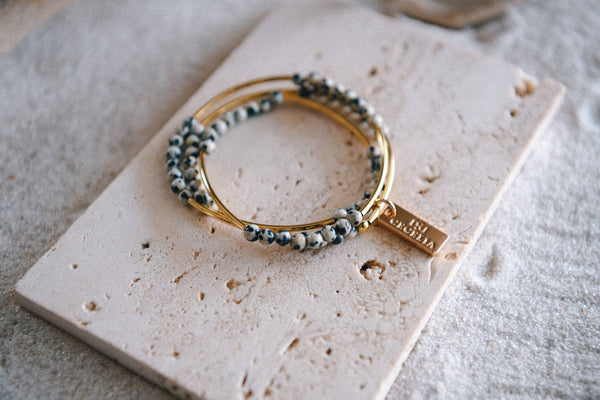 Bamboo Agate Triple Wrap Bracelet