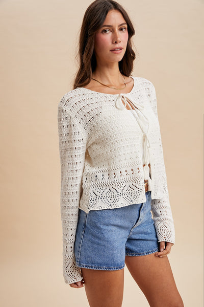 Tess Tassel Tie-Front Cardigan