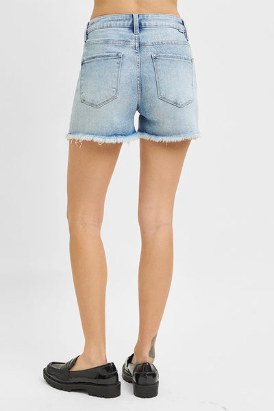 Mandy High Rise Light Fray Hem Shorts