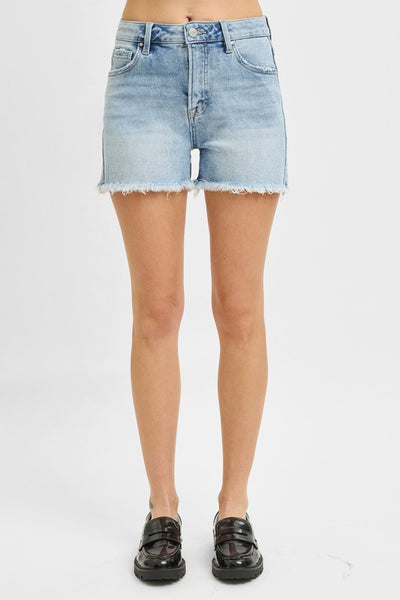 Mandy High Rise Light Fray Hem Shorts