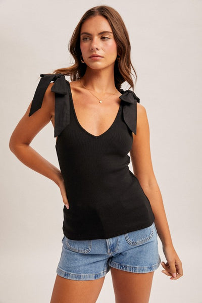 Savannah Bow Tie Shoulder Tank Top