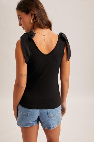 Savannah Bow Tie Shoulder Tank Top