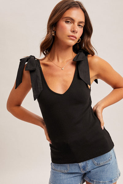 Savannah Bow Tie Shoulder Tank Top