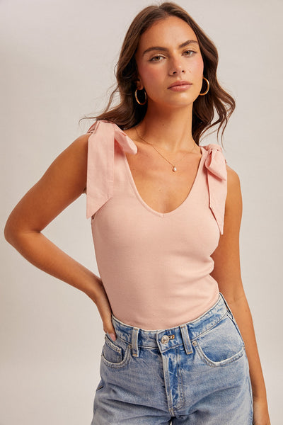 Savannah Bow Tie Shoulder Tank Top