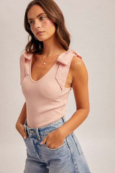 Savannah Bow Tie Shoulder Tank Top