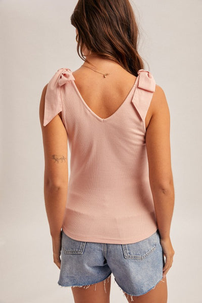 Savannah Bow Tie Shoulder Tank Top
