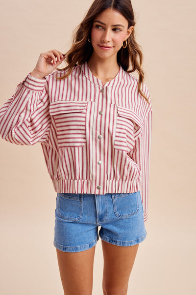 Nancy Striped Button Down Jacket