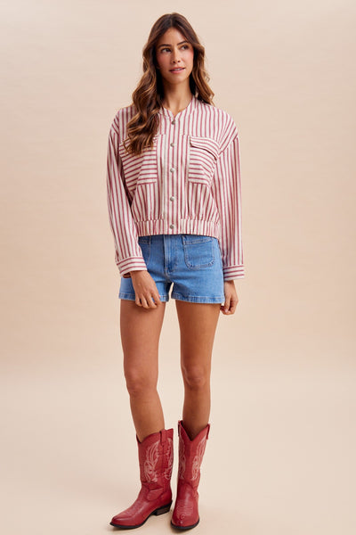Nancy Striped Button Down Jacket