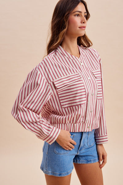 Nancy Striped Button Down Jacket
