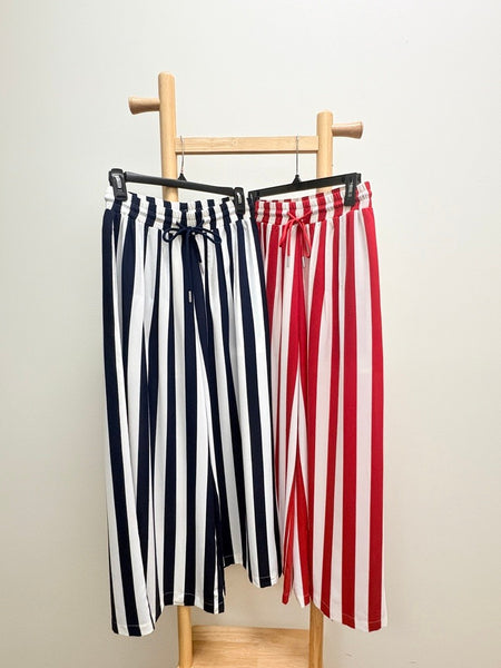Vertical Striped Wide Leg Pants