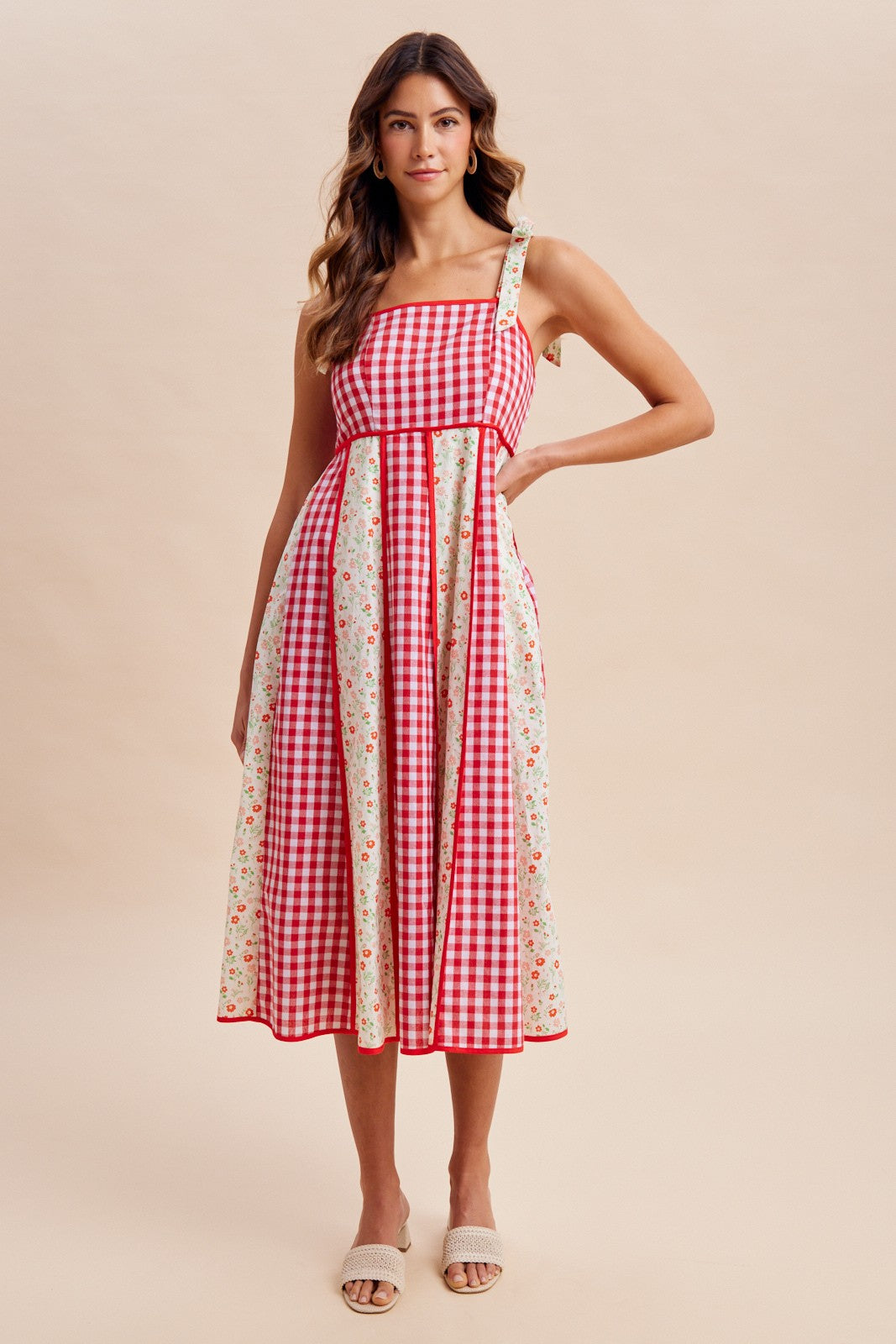 4th of july midi dress 4th Of July Patchwork Midi Dress
