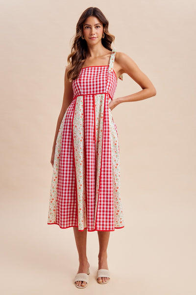 4th Of July Patchwork Midi Dress