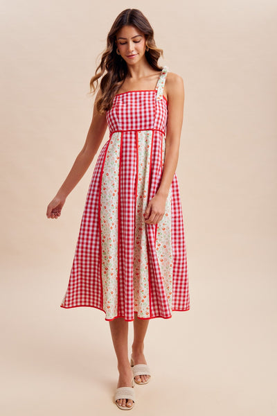 4th Of July Patchwork Midi Dress