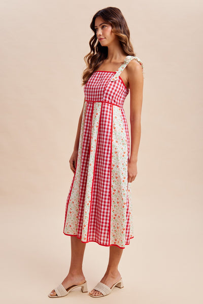 4th Of July Patchwork Midi Dress