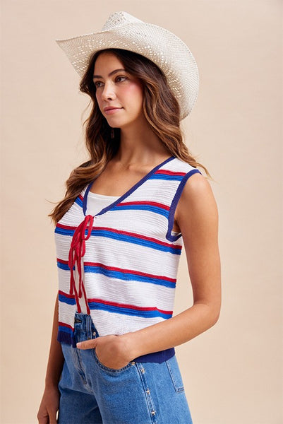 Blaire Front Tie Open Vest