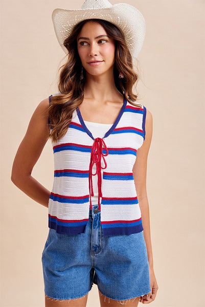 Blaire Front Tie Open Vest