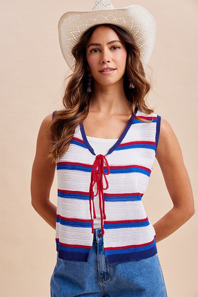 Blaire Front Tie Open Vest