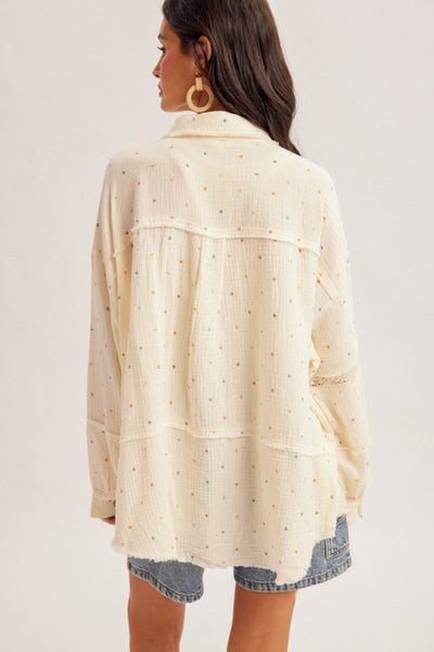 Marla Polka Dot Cotton Button Down