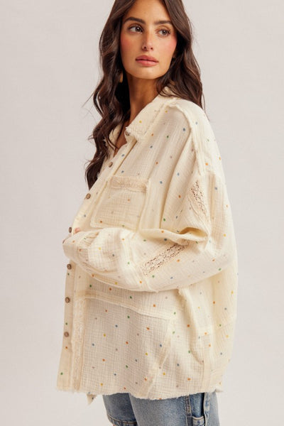 Marla Polka Dot Cotton Button Down