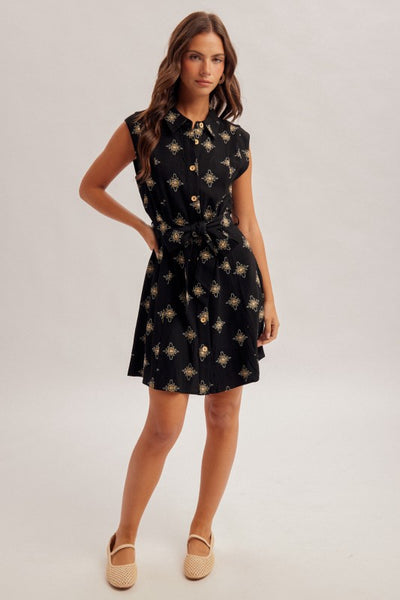 Jennifer Tie-Waist Sleeveless Dress