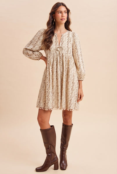 Casey Floral Print Babydoll Dress