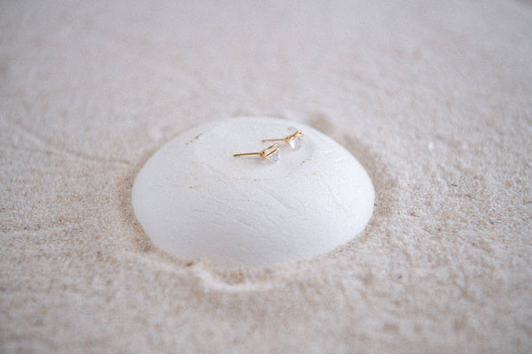 Stone & Pearl Stud Earrings