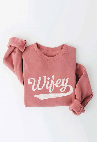 WIFEY Light Blue Graphic Sweatshirt