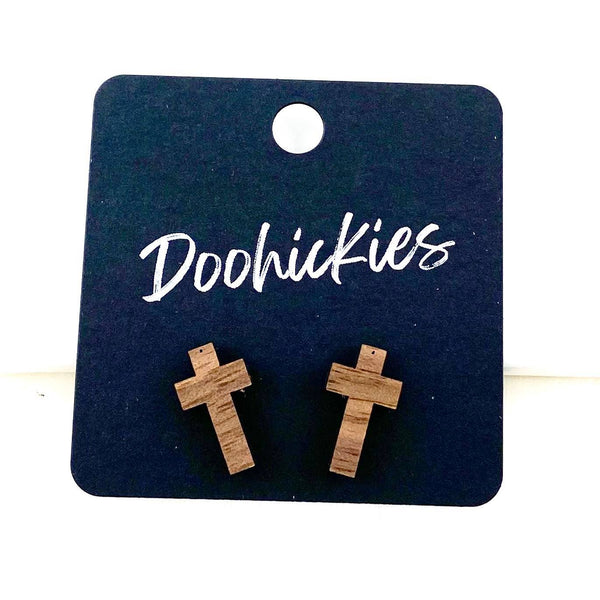 16mm Cross Studs - Easter Earrings: Leopard