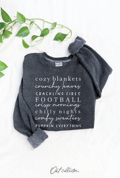 COZY BLANKETS Blue Graphic Sweatshirt