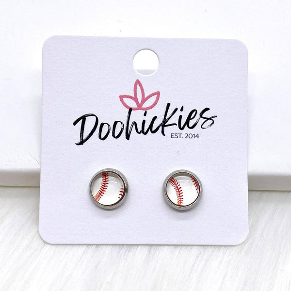 8mm Glass Stone Baseball Studs