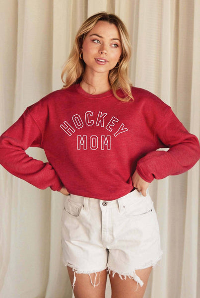 HOCKEY MOM Sweatshirt: HEATHER DUST