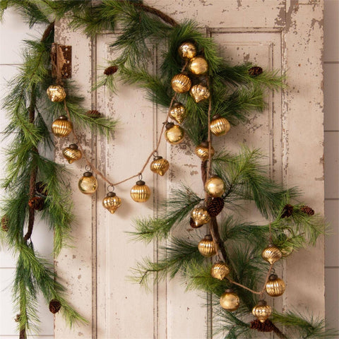 Garland - Gold Mercury Glass Ornaments (PC)