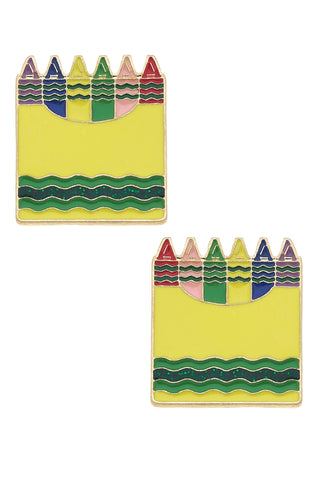 Crayon Box Enamel Stud Earrings
