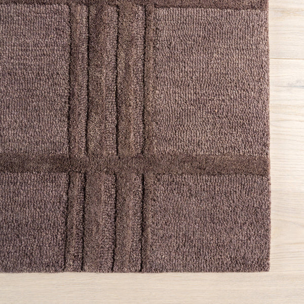 Mallory Plaid Wool Area Rug: Dark Brown / 8' x 10'