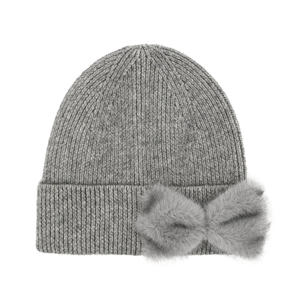 Faux Fur Ribbon Beanie